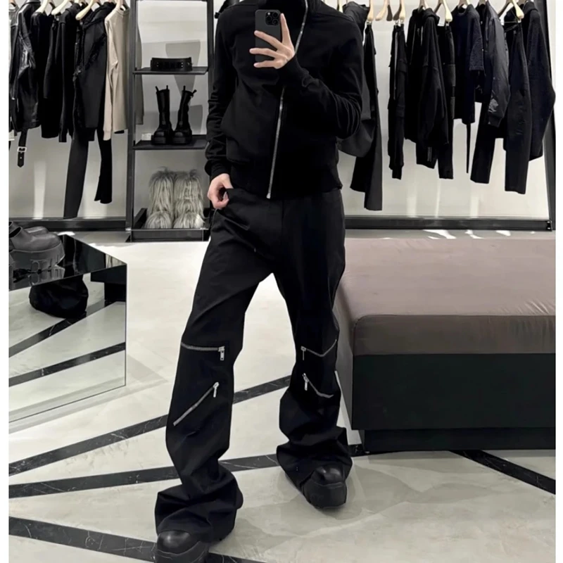 

Мужские повседневные брюки k Sle с широкими штанинами и молниями, удлиненные, в молодежном стиле, модные, однотонные, рабочие брюки