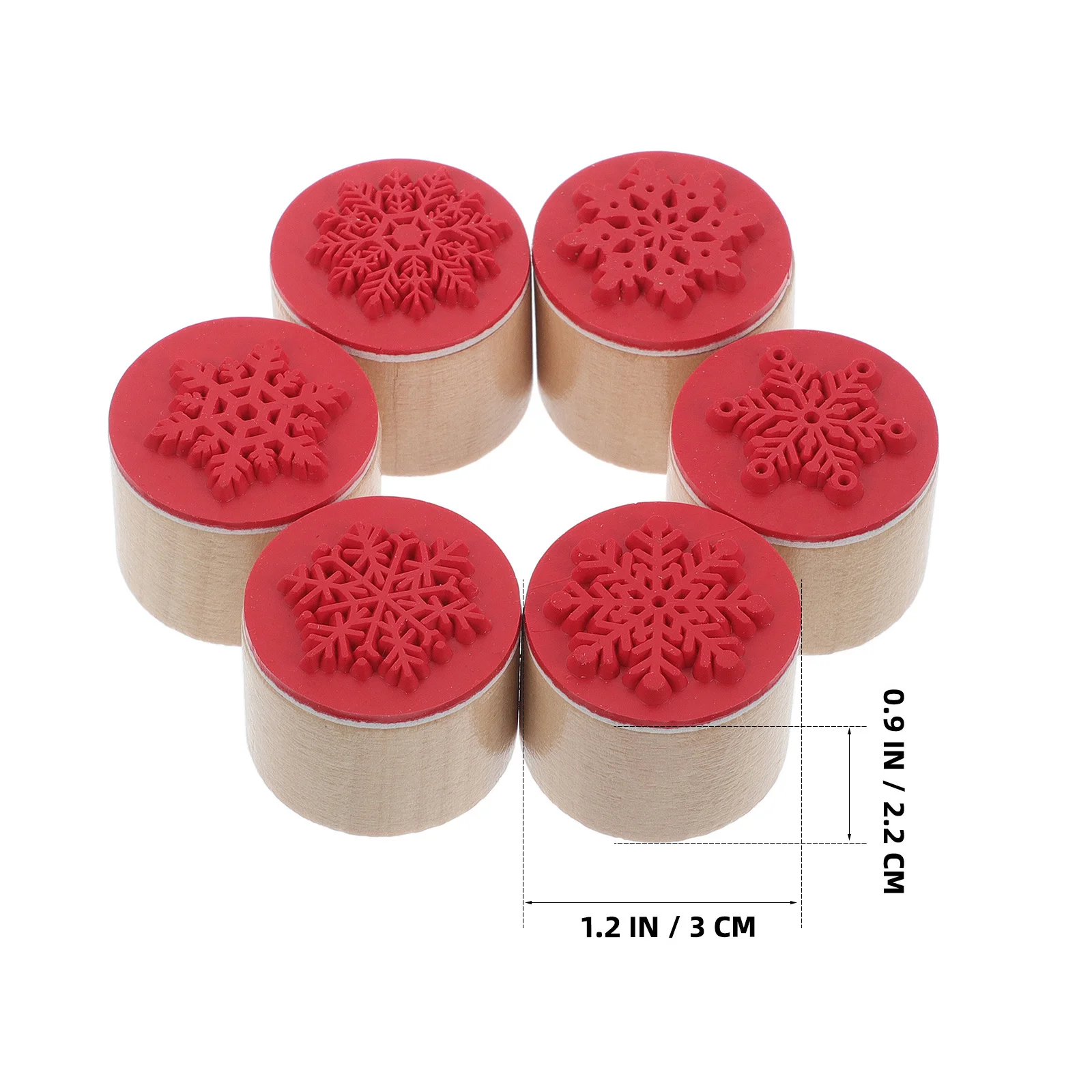 6 Stuks Ronde Houten Scrapbooking DIY Craft Kaarten Houten Afdrukken Blokken Langdurig Materiaal 3x3x2.2cm