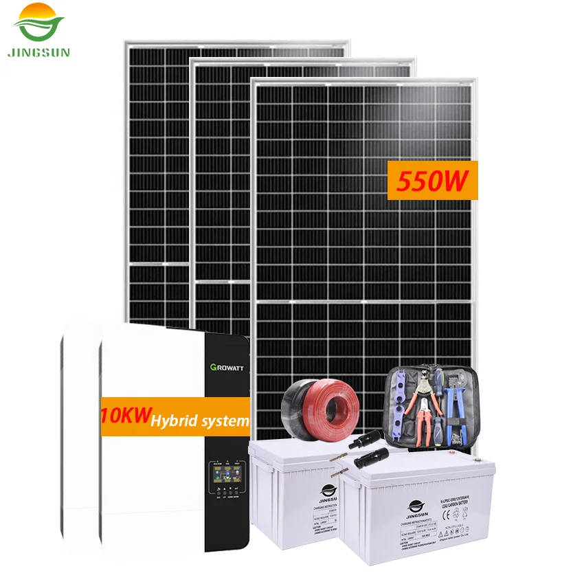 Jingsun High Quality Solar System 10kw Full Growth Hybrid Inverter MPPT Solar System