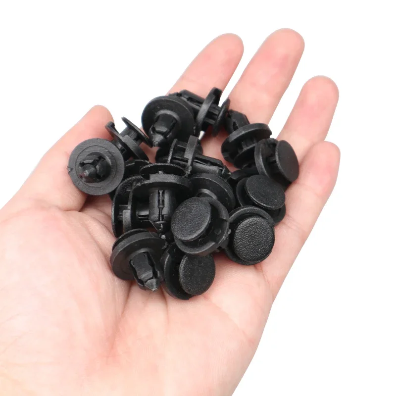 10/20/50pcs 8mm Diameter 8mm Black Vehicle Car Bumper Door Panel Fender Liner Clips Retainer Plastic Auto Fasteners Rivets Clips