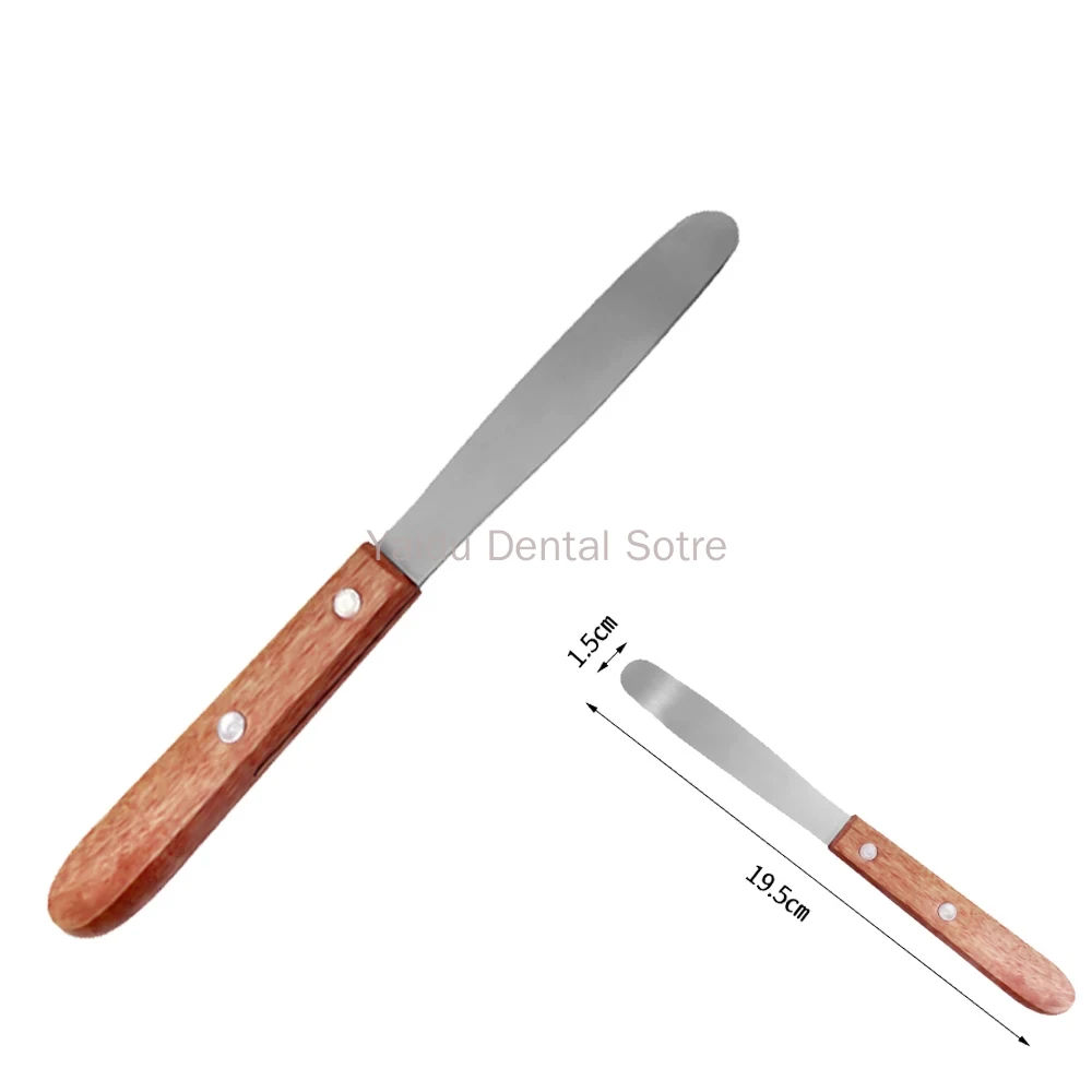 

5Pcs Dental Alginate Mixing Plaster Spatula Knife Wooden Handle Spatula Cement Powder Mold Impression Material Dentist Lab Tools