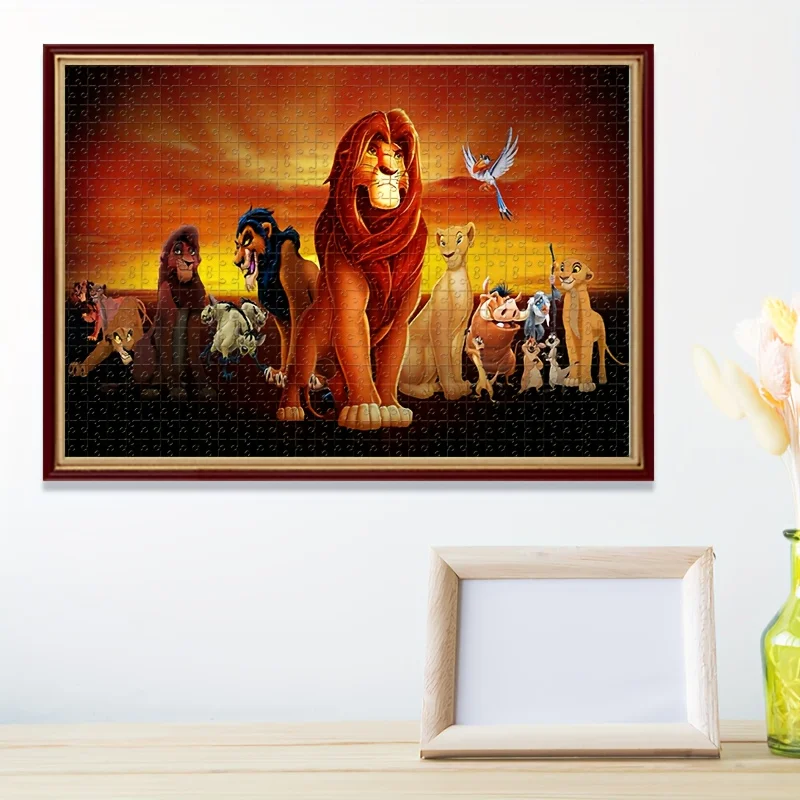 1000ピース パズル - ライオンキング シンバ、ナラ、スカー - 壁掛け式パズル 大人向け、家族向けインタラクティブゲーム、ハロウィンなどに