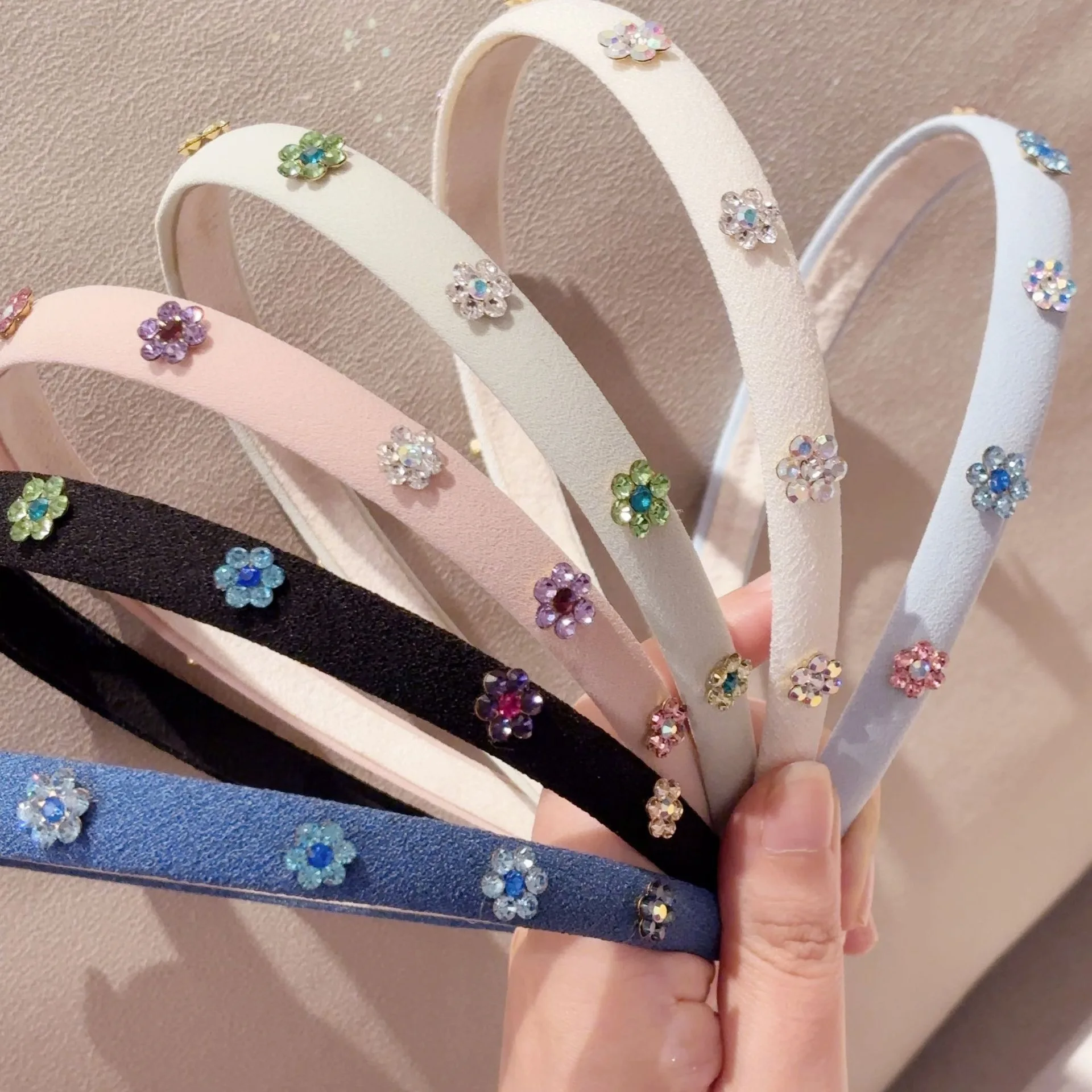 Korean New Arrival: Premium Rhinestone Floral Headband Hair Accessory for Women