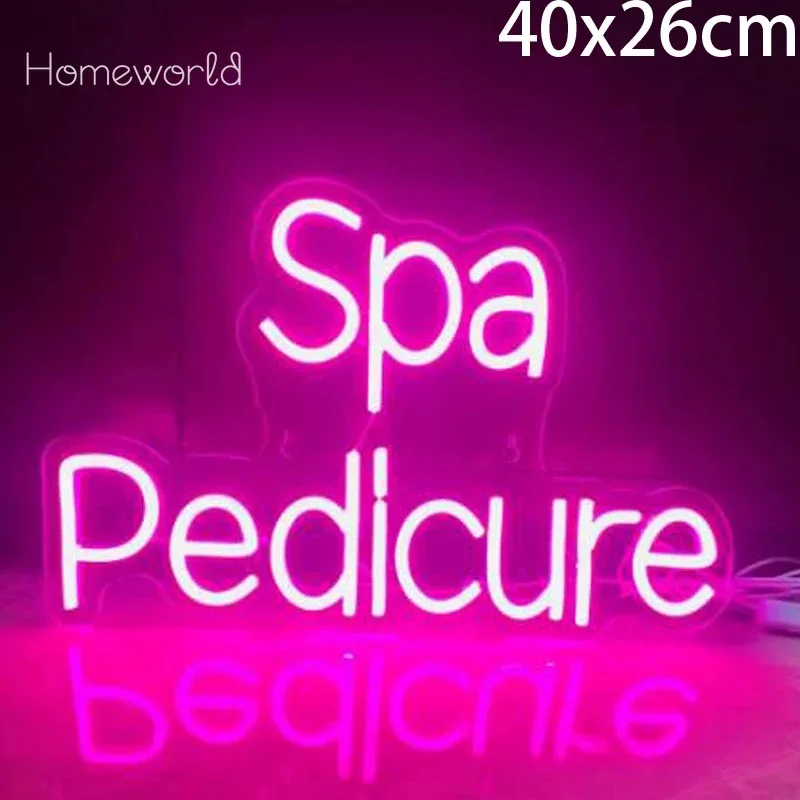 Spa Pedicure Pink Neon Signs For Wall Decor Neon LED Lights Business Room Decoartion For Massage Parlors Foot Bath Beauty Salon