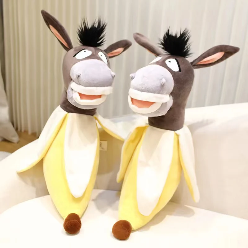 Juguete creativo de descompresión, almohada de peluche de plátano y burro, lindo y suave, transpirable, el mejor regalo