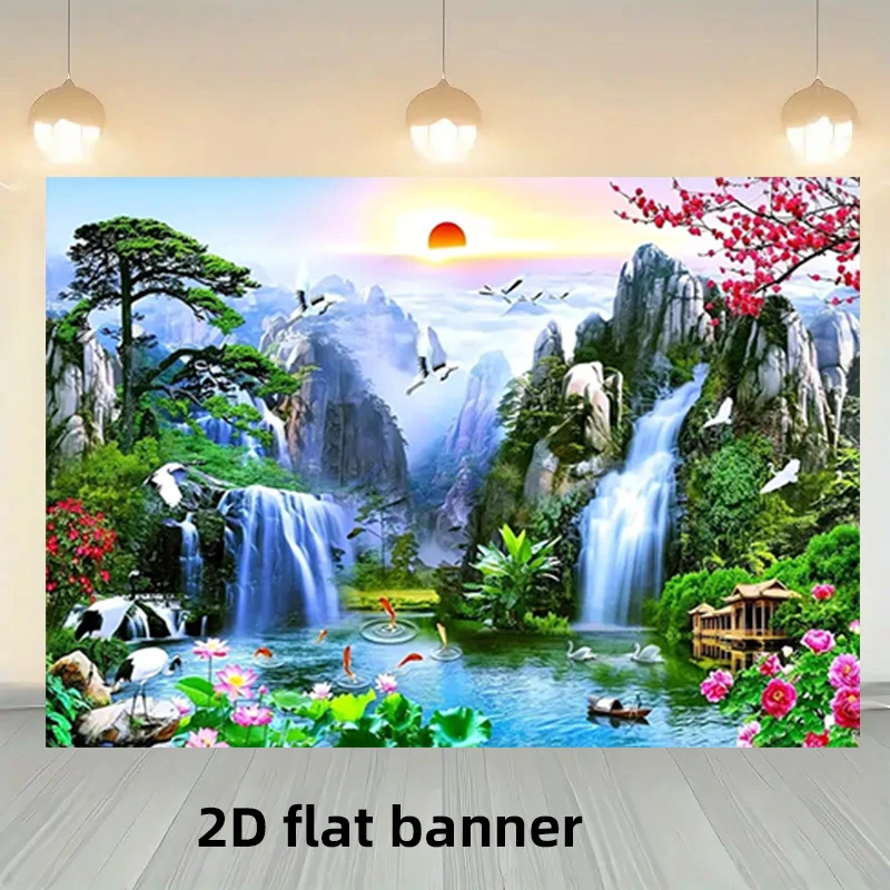 New Chinese style photography background wall decoration tapestry living room bedroom wall hanging polyester fiber home decor