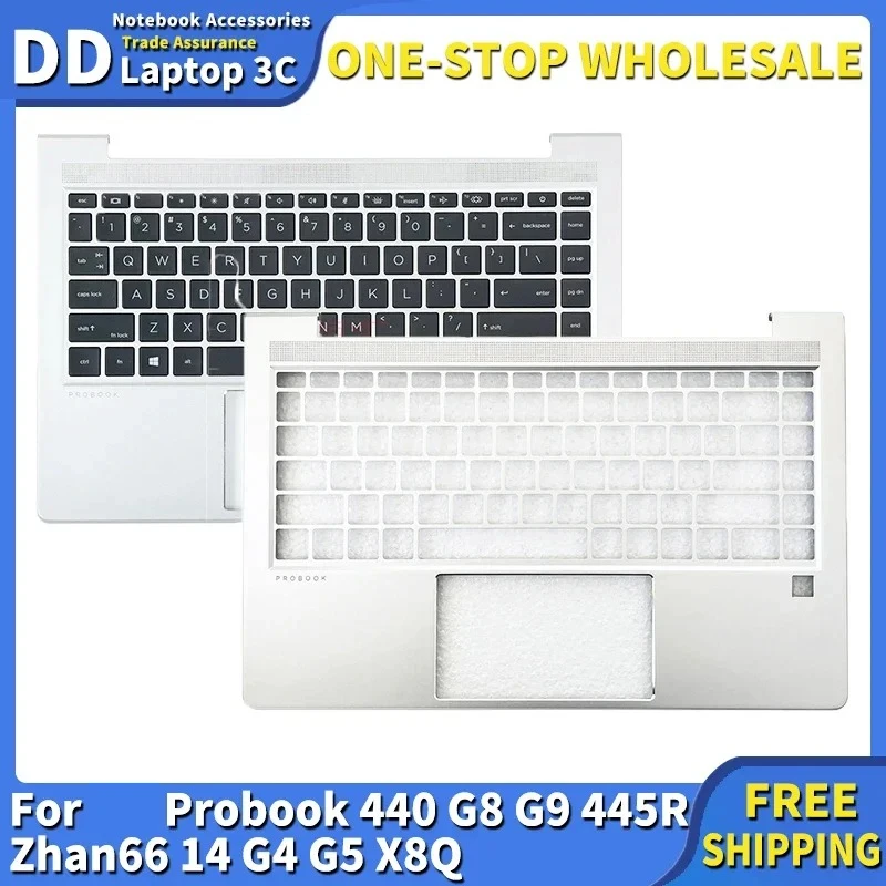 

Original New US Latin/Spanish Keyboard for Probook 440 G8 440 G9 445R Zhan66 14 G4 G5 X8Q Palmrest Upper Cover Case Backlit