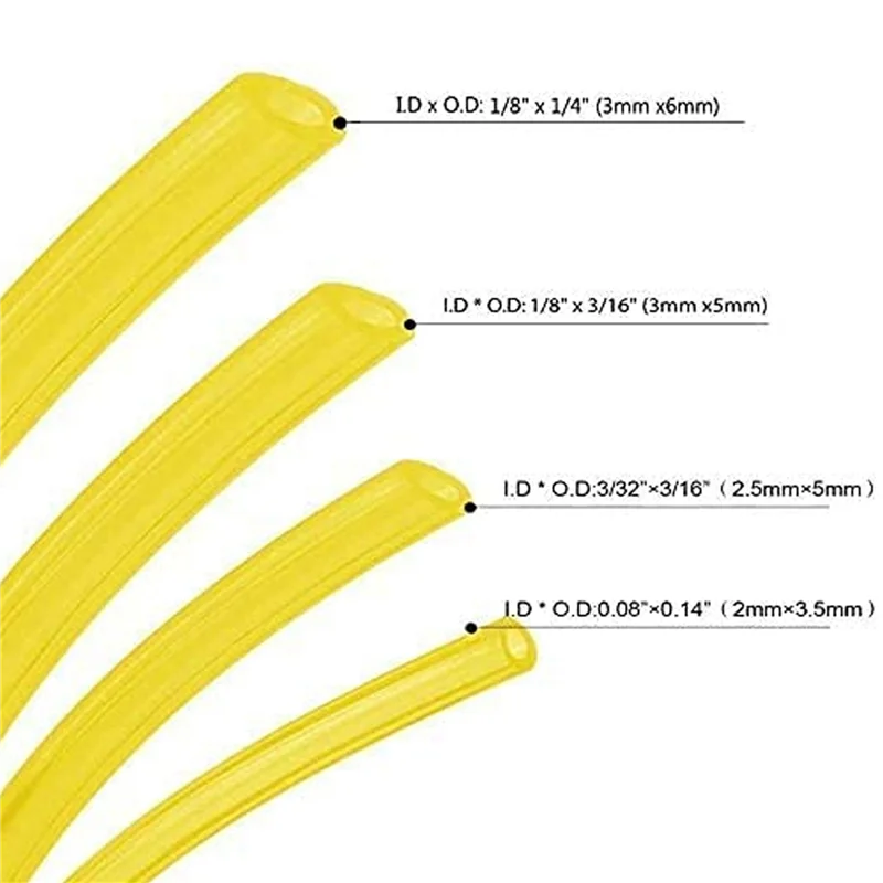 

PORK-2X 4 Size 4-Feet-Long Fuel Line Gas Hose Tube For Stihl Weedeater Craftsman Husqvarna String Trimmer Chainsaw Blower
