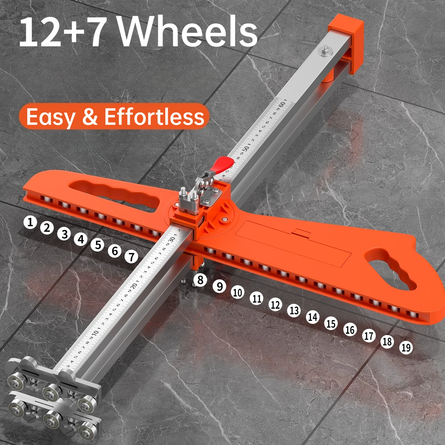 1Pc Drywall Cutting Tool Foldable Hand Push Dual Positioning Drywall Cutter Tool 19 Wheels