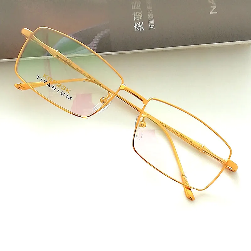 

Shenzhen Exports Ultra-light Pure Titanium Myopia Frames Men's Box Full-frame Bamboo Thin Glasses Legs High-end Business Frames.