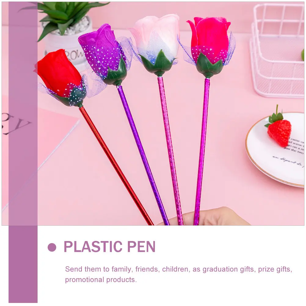 20Pcs Exquisite Rose Shape Ballpoint Pen Stylish Elegant Writing Tool for Work Study School Office Stationery Creative Sign Pen
