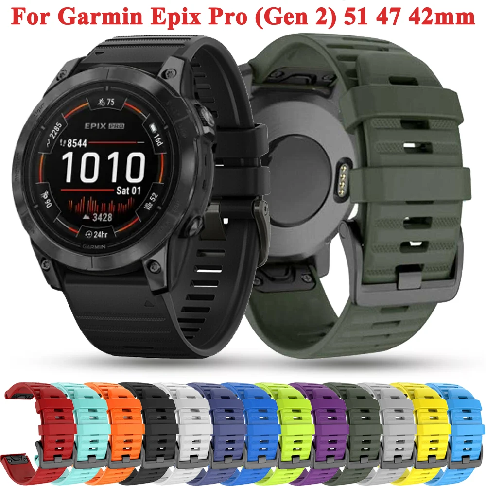 時計ストラップ,Garmin pix pro gen 2,クイックフィット,シリコンブレスレット,42mm, 47mm, 51mm, 26mm, 20mm, 22mm