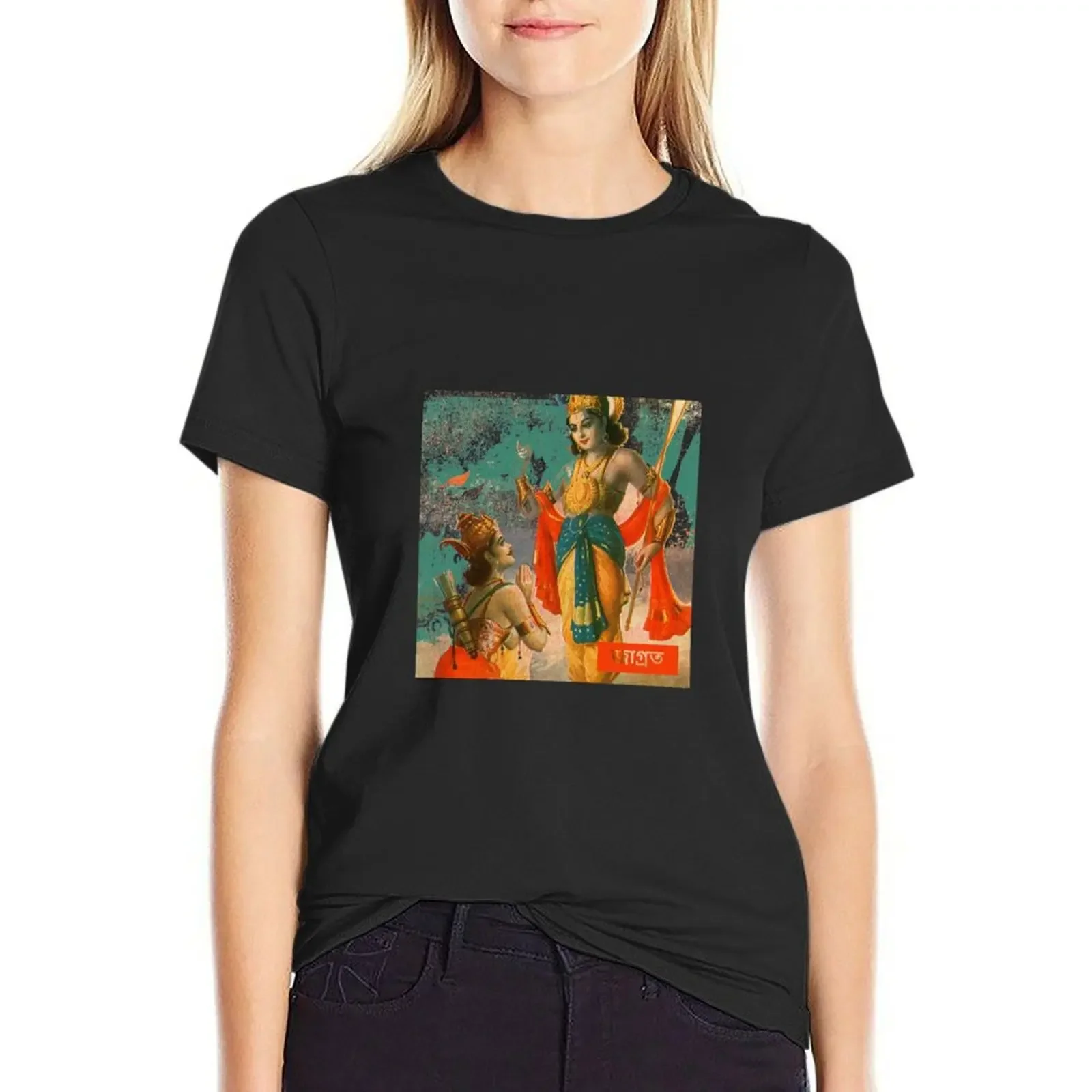 

Krishna and Arjuna Awake T-Shirt customizeds oversized heavyweights plain workout shirts for Women