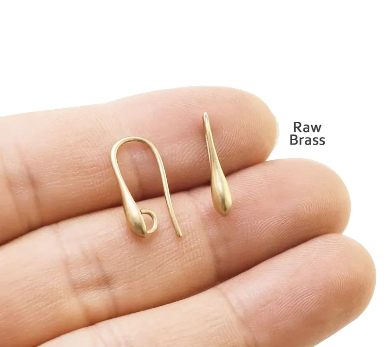 20pcs Teardrop Earring Wires, Simply Ear Hooks, Raw Brass Ear Wires, Earrings Making, 18.5mm, Jewelry Supplies -R2957