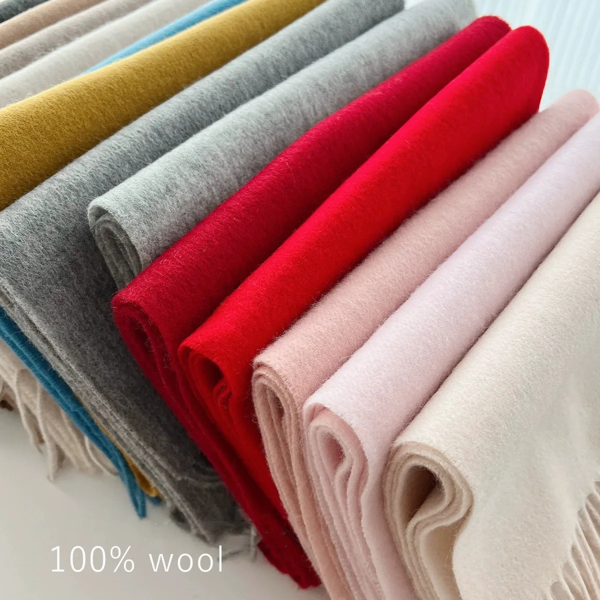 

100% Wool Winter Scarf For Women Long Warm Cashmere Scarves Hijab Solid Lady Shawl Wrap Female Pashmina Bandana Head Scarfs