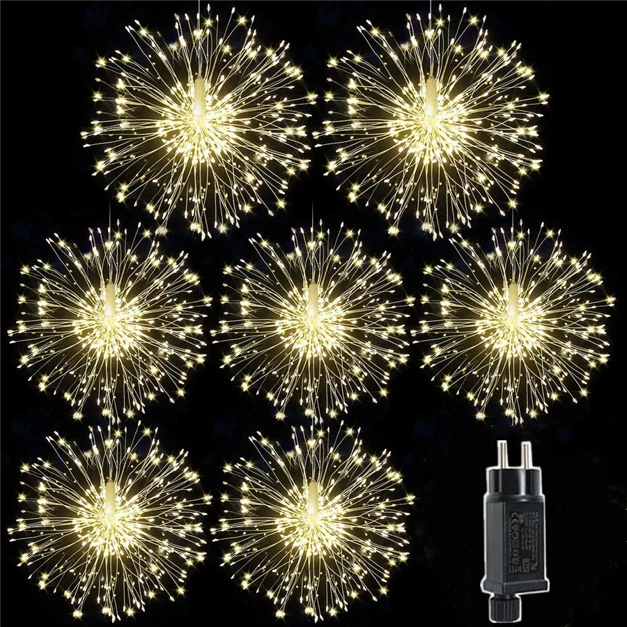 5/10PCS Gorgeous Firework Fairy Lights Outdoor Waterproof 8 Modes DIY Christmas New Year Garden Decoration Garland String Lights