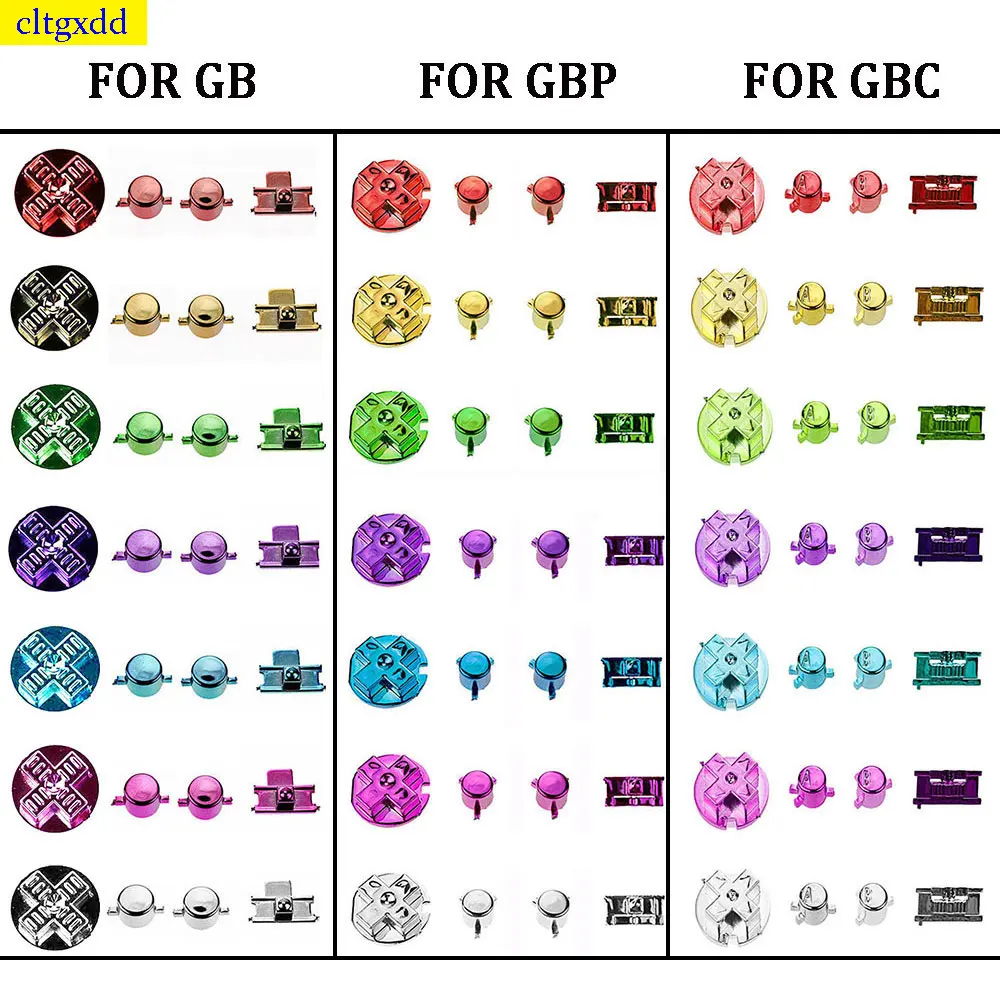 Color Plastic Replacement Button Set Replacement for GB/GBP/GBC Switch Button AB Button D Pad Plating 7 Accessories