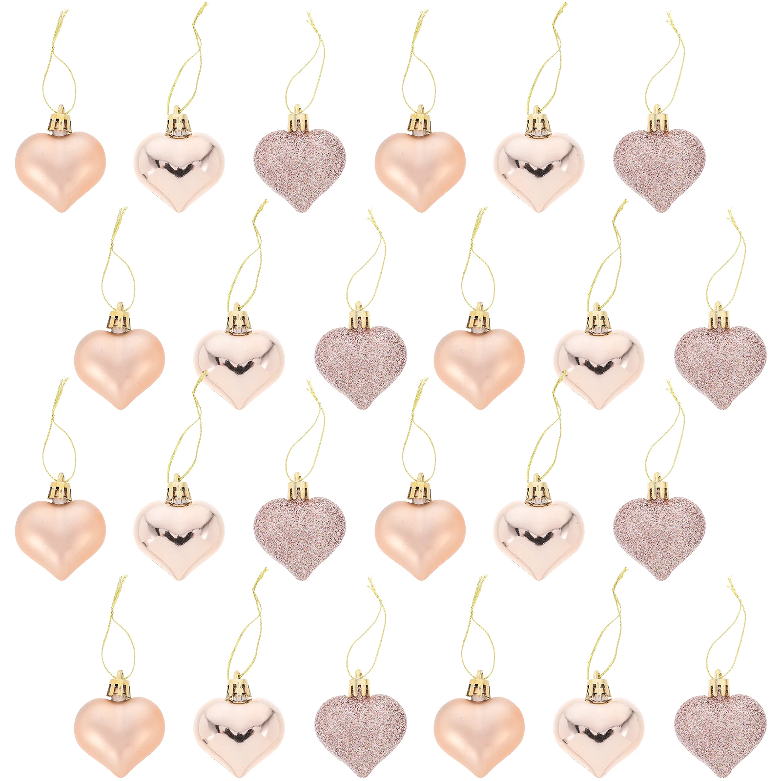 

24 pcs Xmas Embellishment DIY Heart Christmas Tree Baubles Tree Balls Ornament Bauble Embellishment Glitter Party