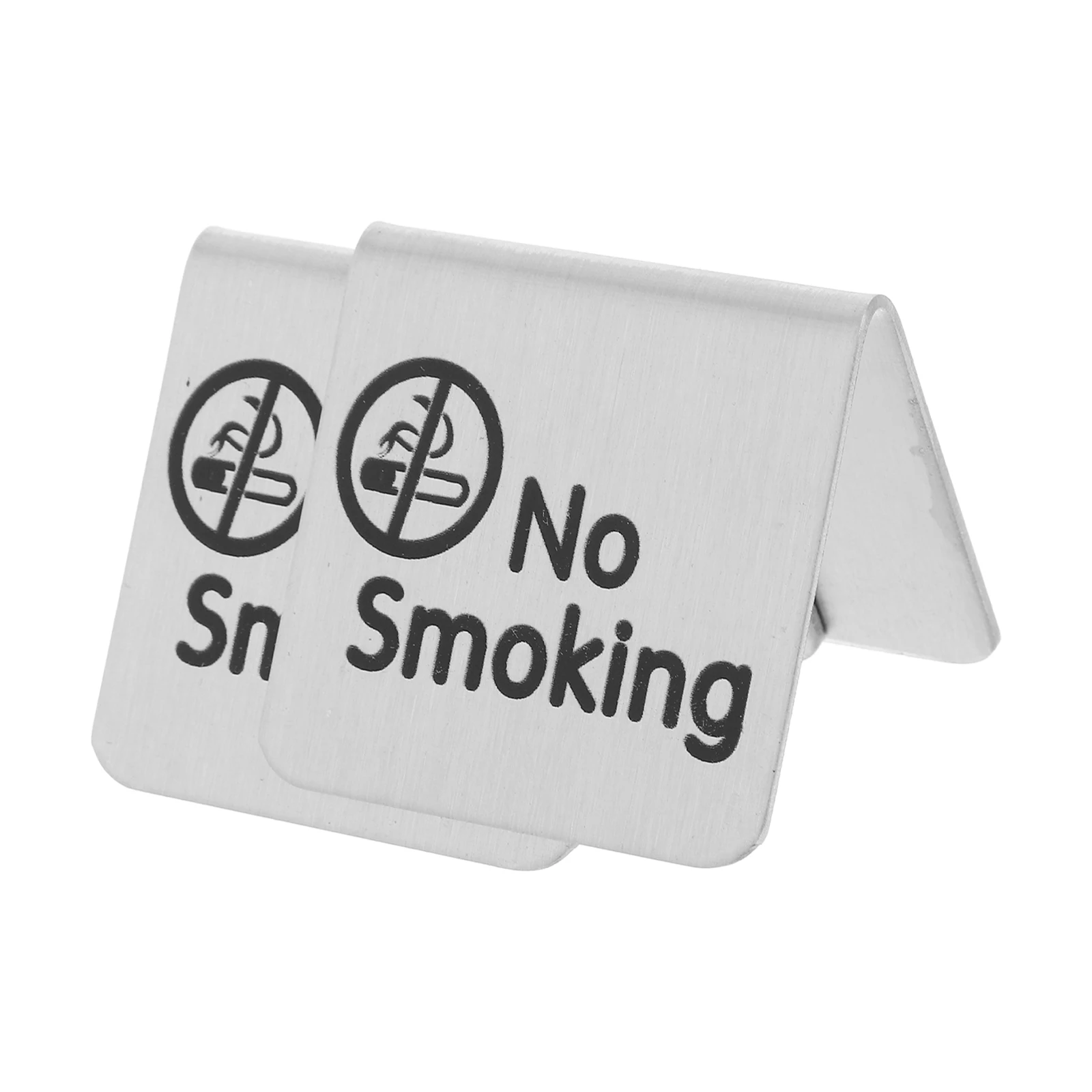 

2 Pcs Non-smoking Table Sign Double-sided Tabletop Desk Logo Indicator Cafe Card