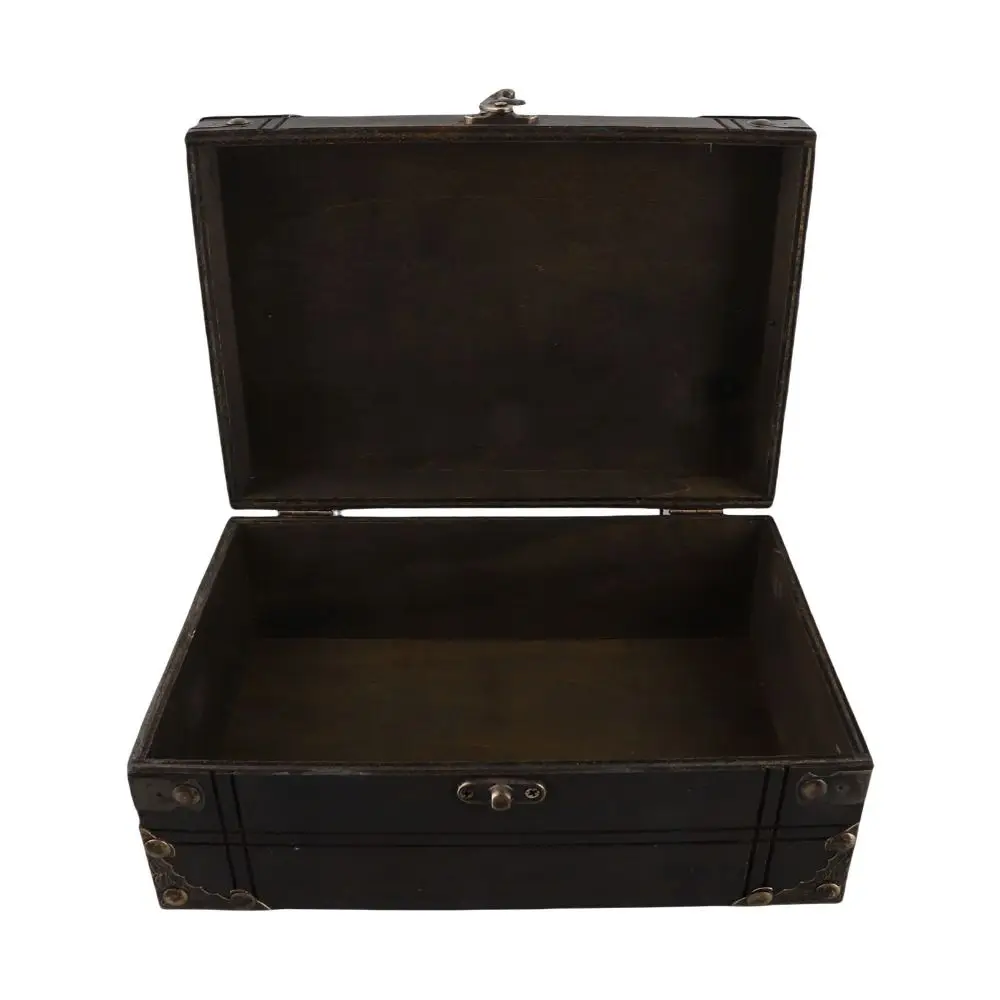 With Lid Wooden Storage Box With Lock Exquisite Workmanship Wooden Jewelry Box Multifunctional Desktop Style Wooden Treasure Box
