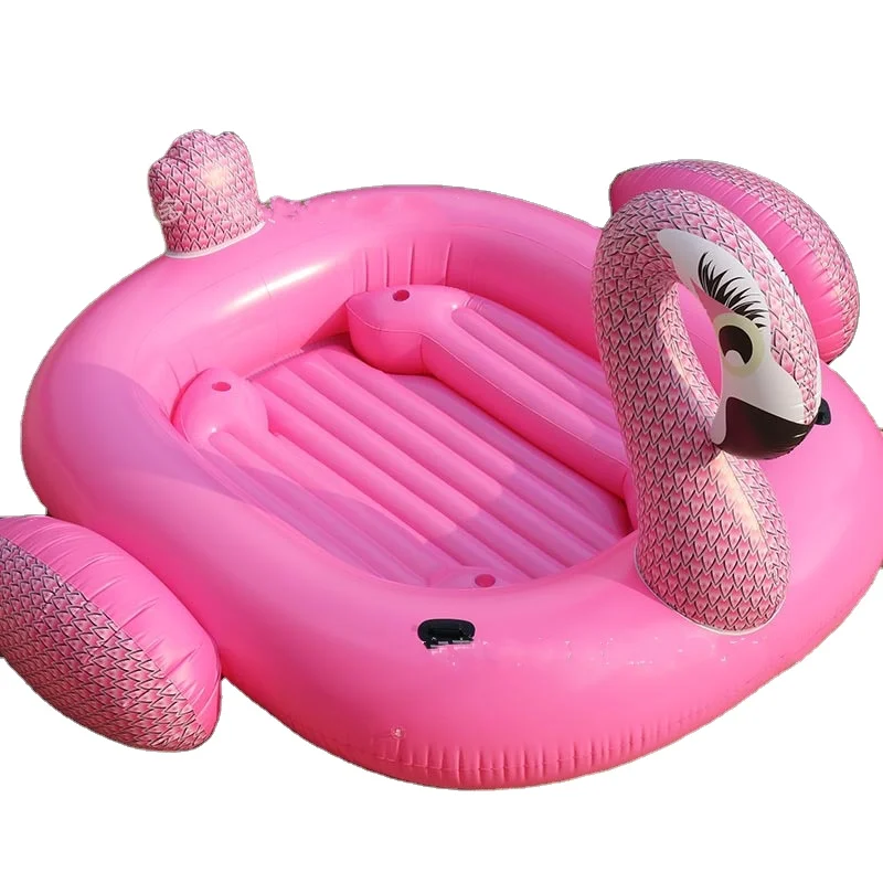 460*420*230cm Beach  Swimming Pool Inflatable Super Large Ride-on Flamingo Island Ride-on Float Toy For 6 Adults