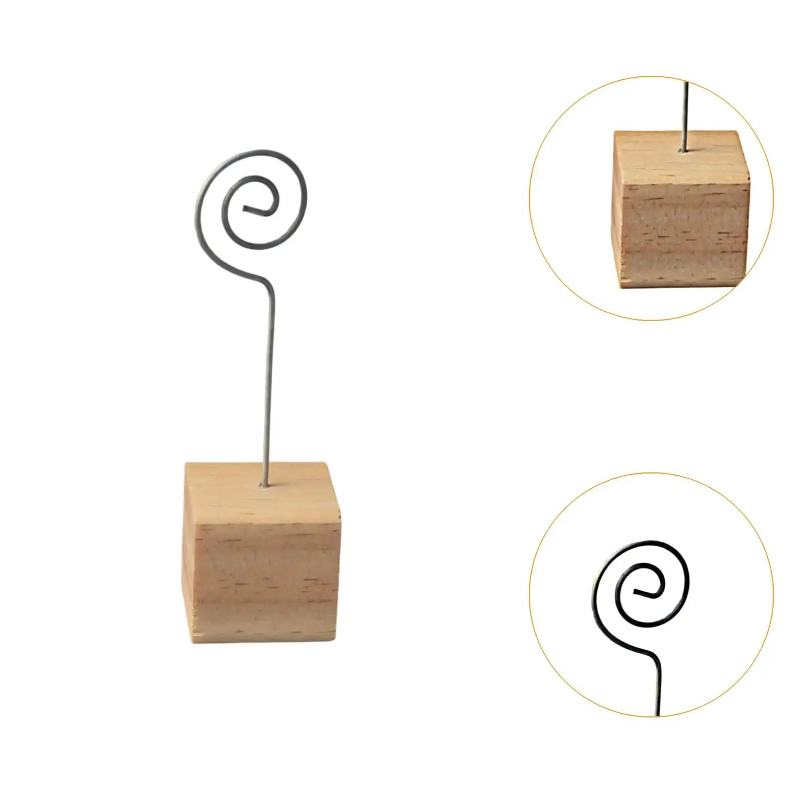 10 Pieces Table Number Holder Cardholder with Wooden Base Multifunction Decor Note Photo Stand Table Menu Clip for Graduation