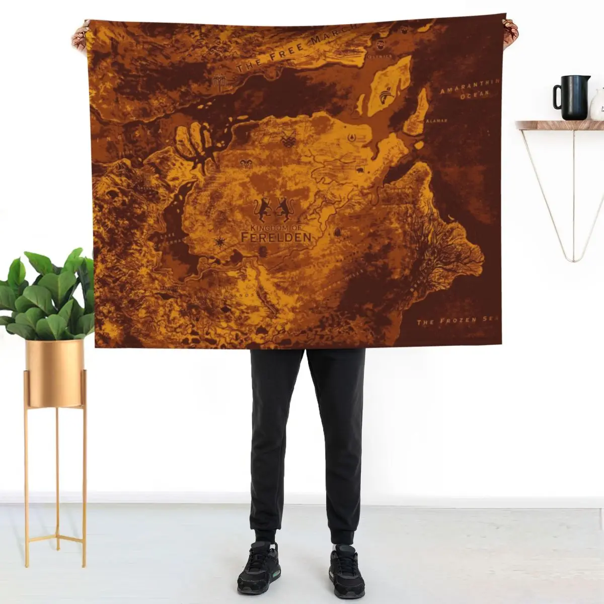 Age Dragon Map Fantasy RPG Game Gamer Warden Hero Inquisitor Gryphon Throw Blanket Warm for sofa Luxury Throw Blankets