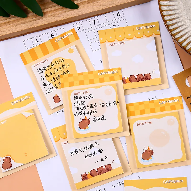 36pcs/lot Cartoon Capybara Memo Pad Cute Sticky Note Stationery Label Notepad Planner Sticker Post School Supplies