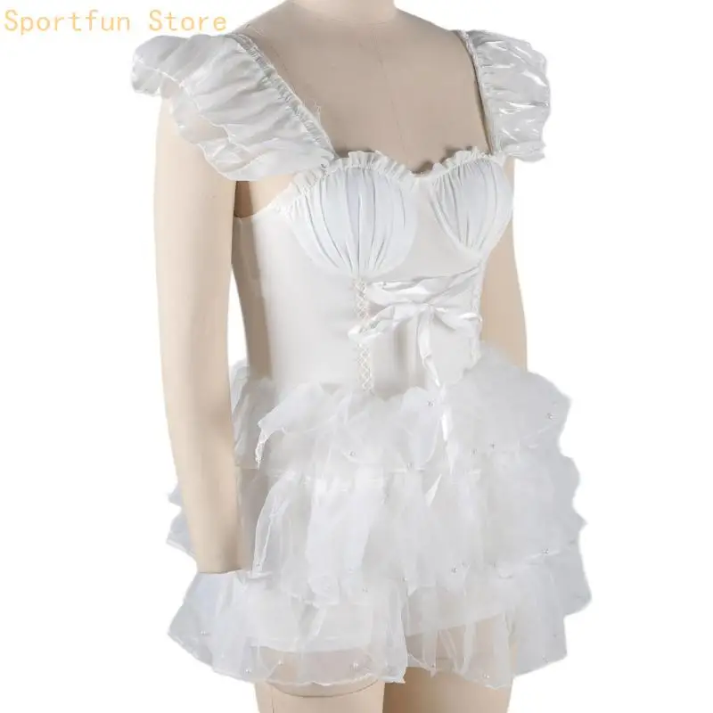 Women Piece Swim Dress with Boyshorts Tummy Control Monokinis Swimsuit X7JD