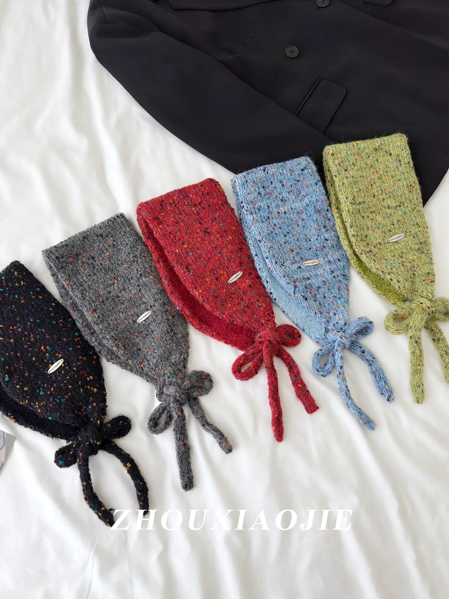 Women 2026 New Vibe Multi-color Tie Knit Ear Muffs Winter Korean Style Fashion Versatile Warm Cold Ear Warmer Knitted Headband