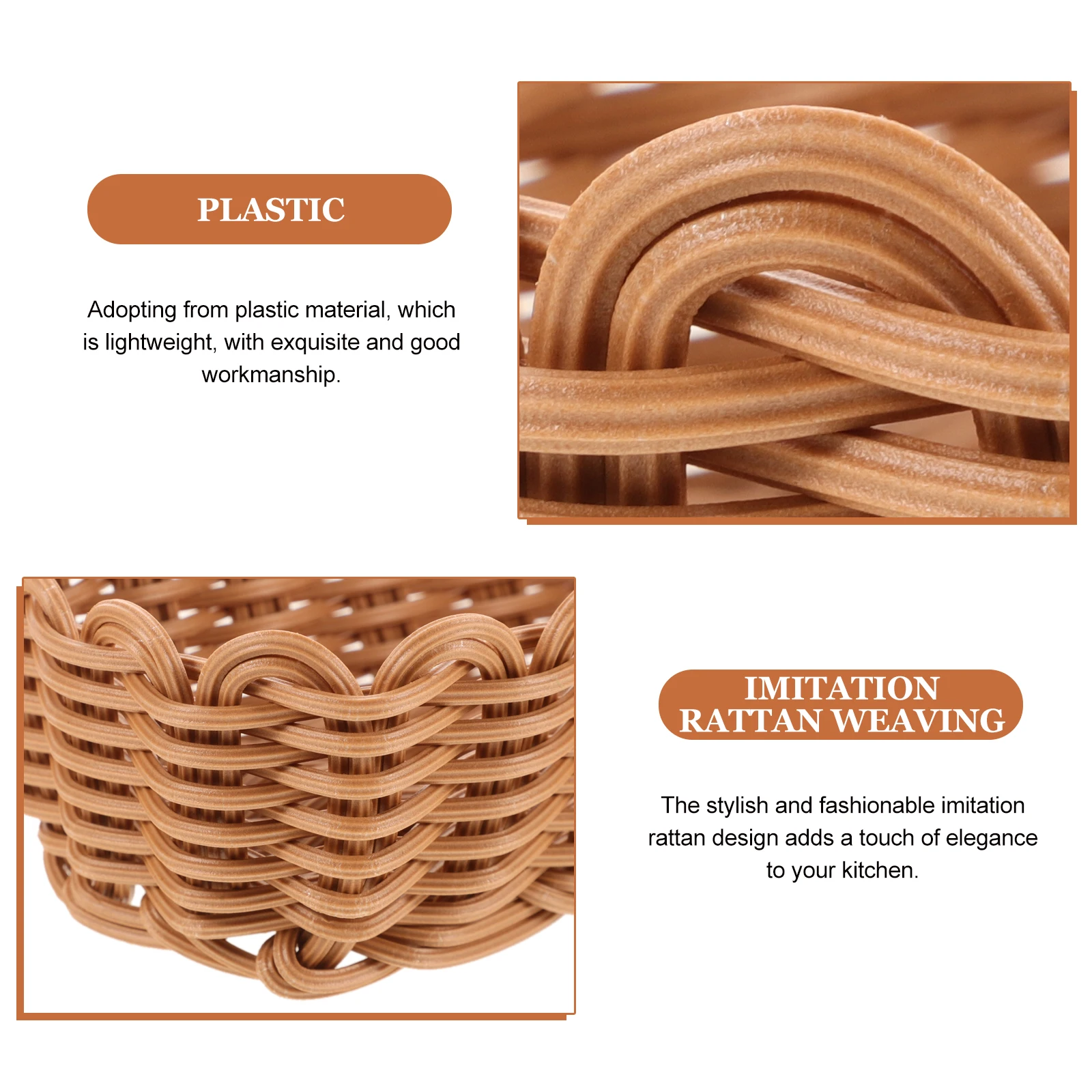 ตะกร้าใส่ภาชนะทำจากหวายเทียม ความจุขนาดใหญ่ สำหรับเก็บอุปกรณ์ครัว ช้อนส้อม ตะเกียบ