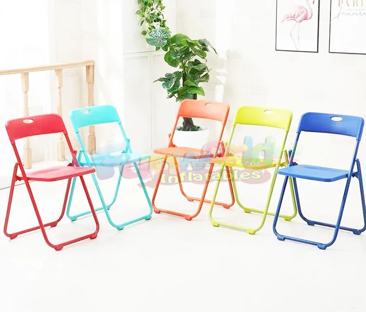 Party Movable Chair Foldable Household Plastic Dining Table Folding Chair For Sale