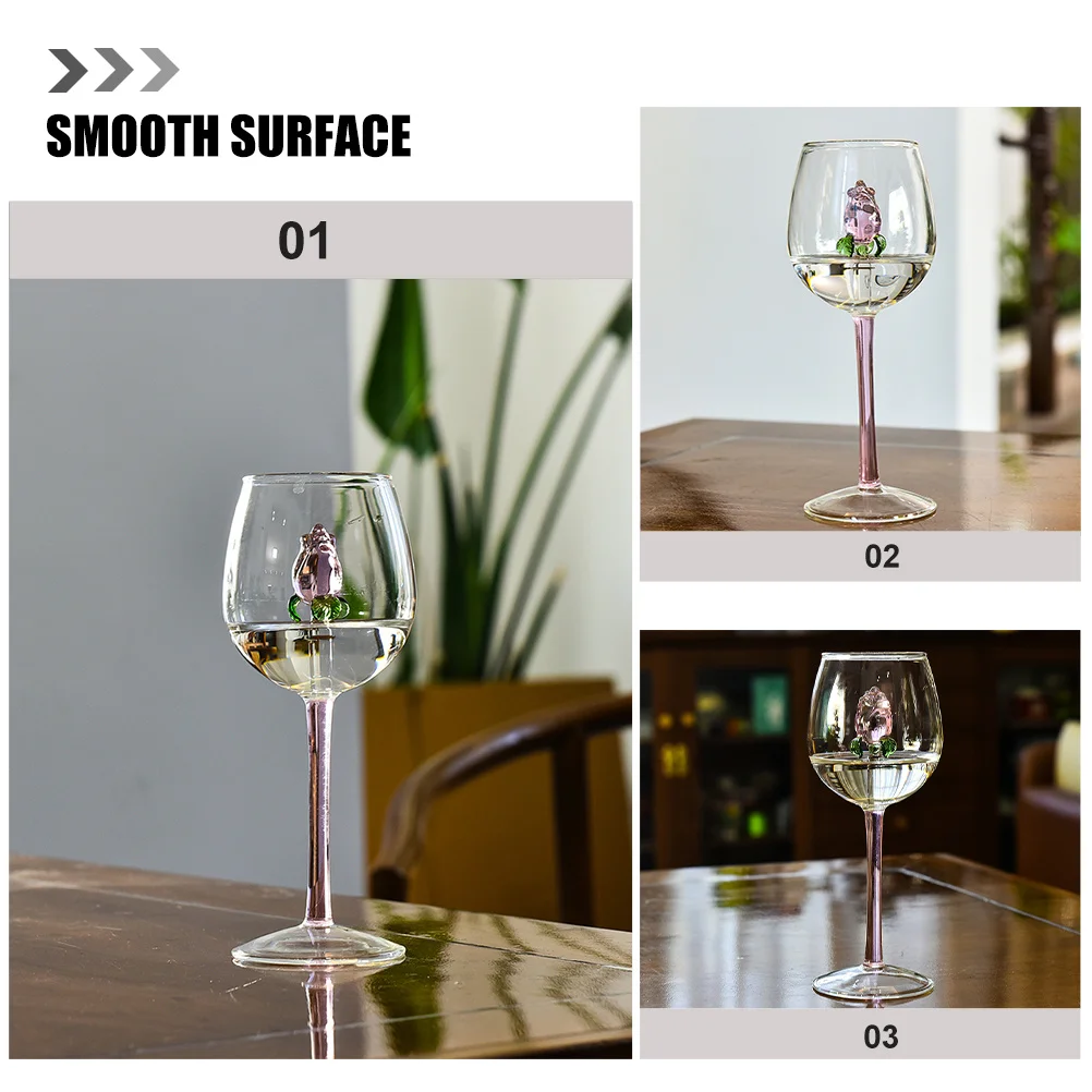 

Creative Glass Rose Wine Goblet Tall Elegant Design for Party Cocktail Red Wine Drinks Decorative Goblets Glass Goblet