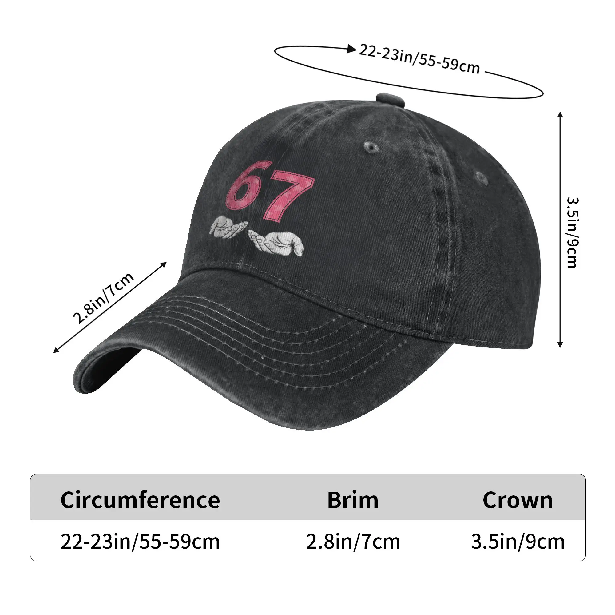 Six Seven 6 7 Funny 67 Gen Alpha Slang 67 Meme Casual Baseball Cap Men Summer Hunting Camping Trucker Hat Vintage Baseball Caps