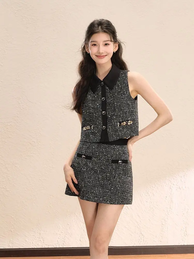 High Street ภาษาฝรั่งเศสคําหรูหรา 2 ชิ้นชุดชุดสตรีหวาน Chic Top + กระโปรงเอวสูงชุดแฟชั่นฤดูร้อน Lady 2 ชิ้นชุด