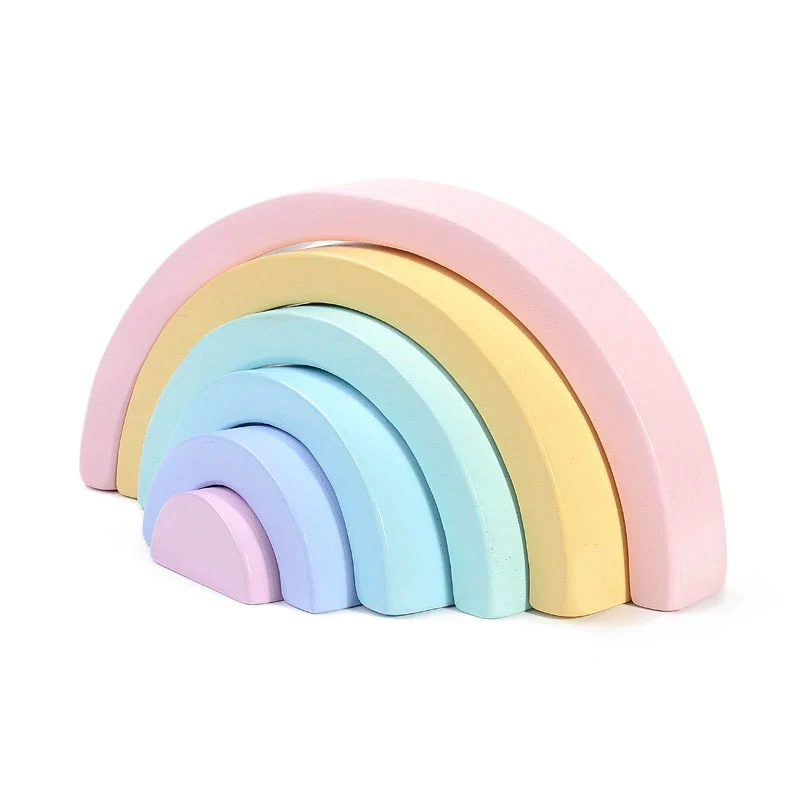 

Kids Montessori Wooden Rainbow Building Blocks DIY Creative Stacking Balance Games Educational Toys For Children Kids Gifts