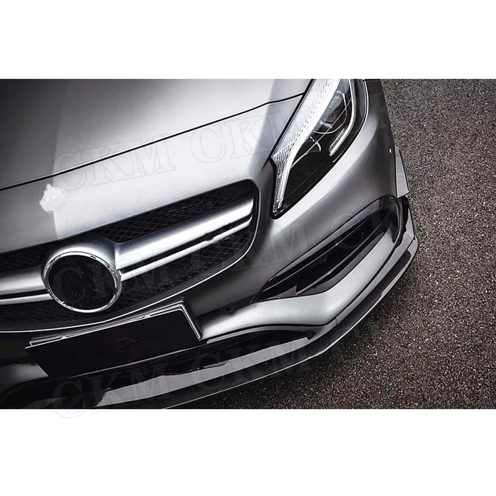 

For Benz A Class A200 A250 A45 AMG 2016-2019 For W176 Carbon Fiber Front Lip Spoiler Head Bumper Chin Guard Auto Car Styling