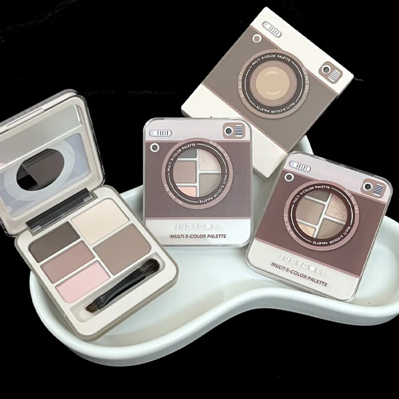 Judydoll All-in-one Multi 5 Color Palette Eyeshadow Blush Highlighter Trimming Brow Eye Portable Natural Makeup Cosmetics