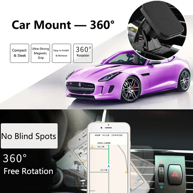 Magnetic Car Phone Holder Car Air Vent Phone Mount Universal Dashboard Magnet Cell Phone Holder Stand for iPhone Samsung Xiaomi