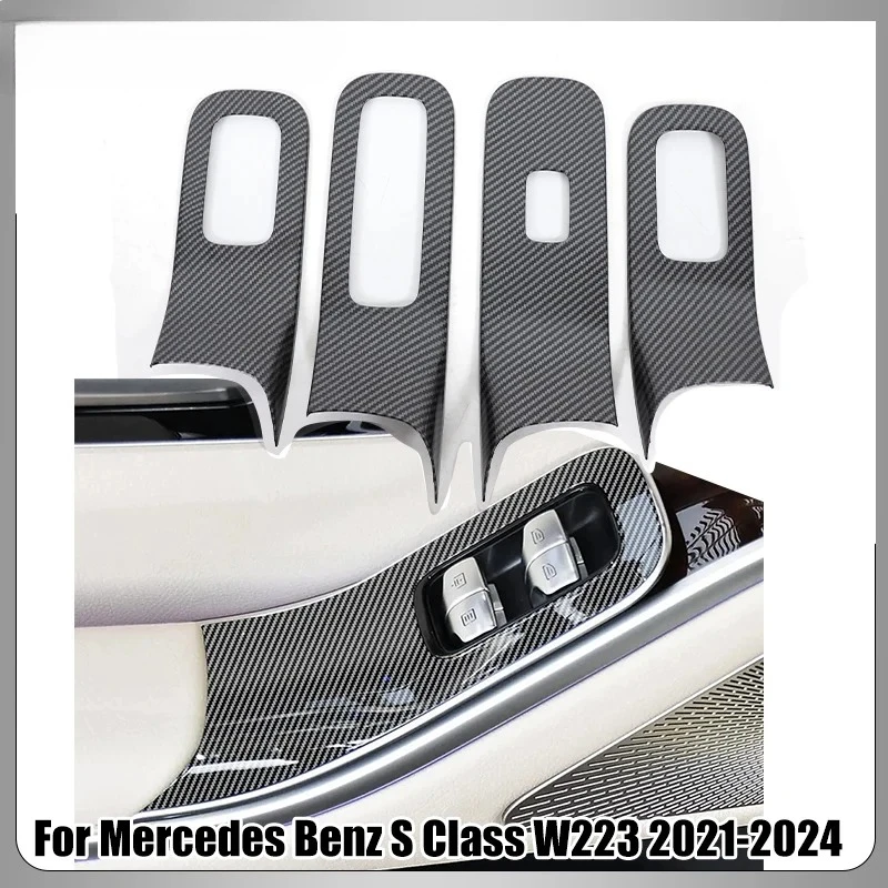 

For Mercedes Benz Class S W223 2021-2024 LHD Window Glass Elevation buttons Decoration Decoration Embels car accessories