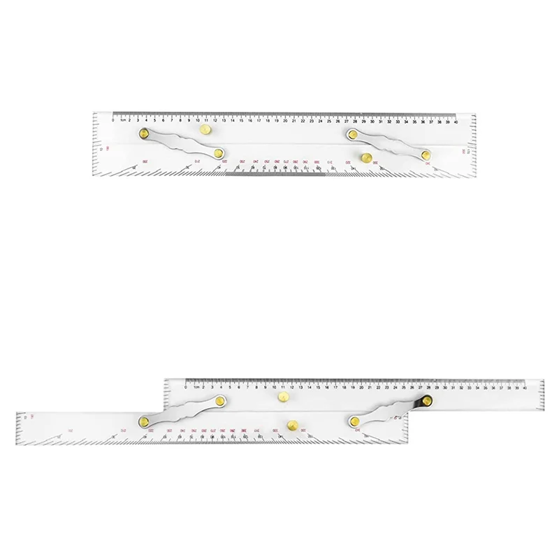 Marine Parallel Ruler Clear Scales, Mapping Points to Pull Parallel Ruler 450MM, Nautical Charts Parallel Ruler for Boat Vogue
