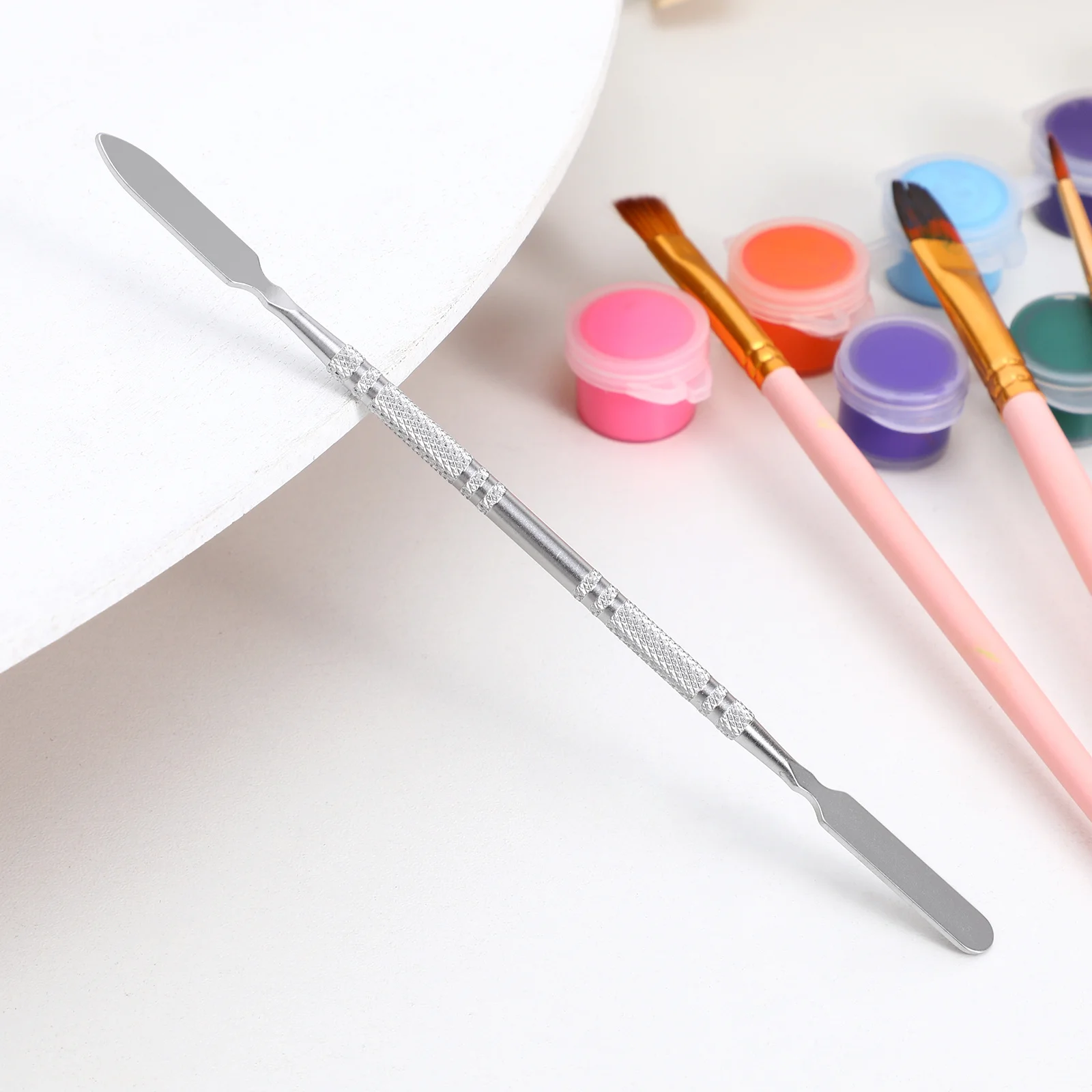 شريط خلط من الفولاذ المقاوم للصدأ لأداة مكياج الأساس، قضيب تعديل الألوان، عصا خلط، أداة تجميل ذاتية الصنع #4