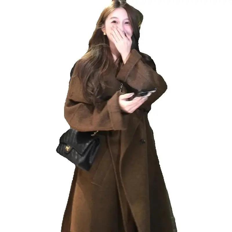 Temperament Woolen Coat, High-end Korean Short To Medium Length Jacket, Women's 2025 Autumn and Winter New Style