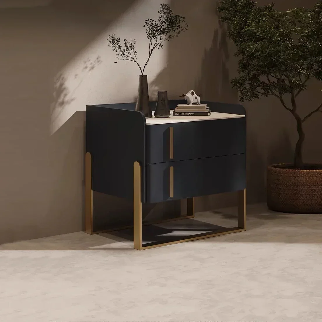 

-Modern luxury italian custom blue green black leather nightstands nightstand bedside bed side table wood drawer set 2 furniture