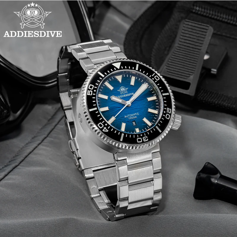 ADDIESDIVE New Men's Watch Sapphire Gradient Dial BGW9 Luminous Japanese 8215 Mechanical Watch 1000M Waterproof Watch AD2545