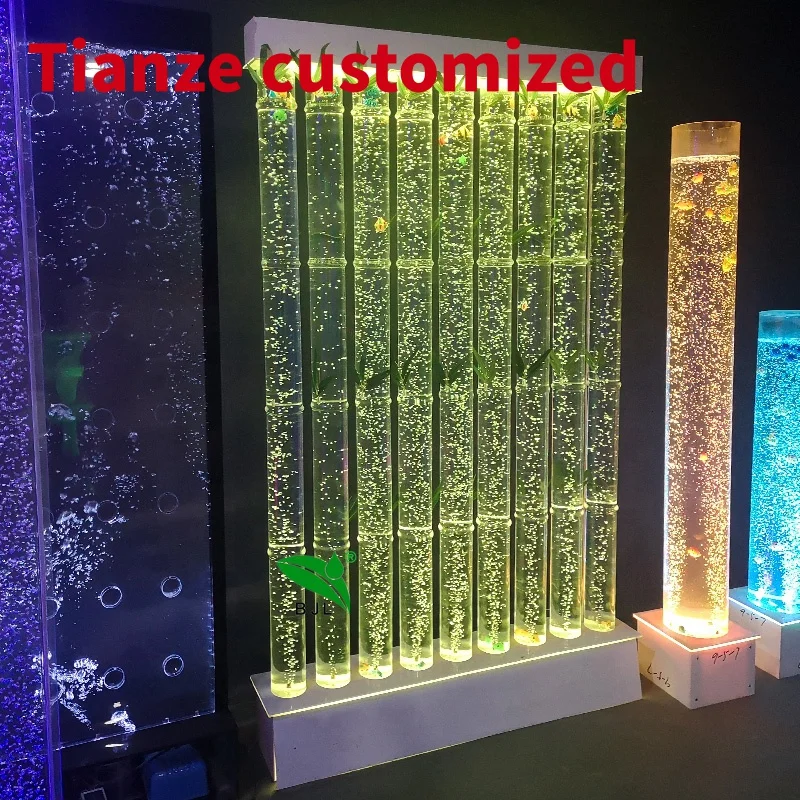 (Customized) home floor standing room divisor decoration LED water bubble wall