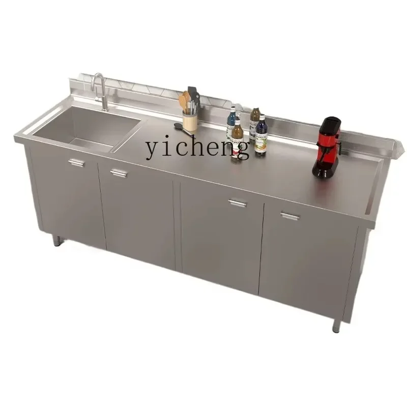 TP--1 Stainless Steel Sink Cabinet Sink Cabinet Vegetable Basin Countertop Integrated Cabinet Stove Operator