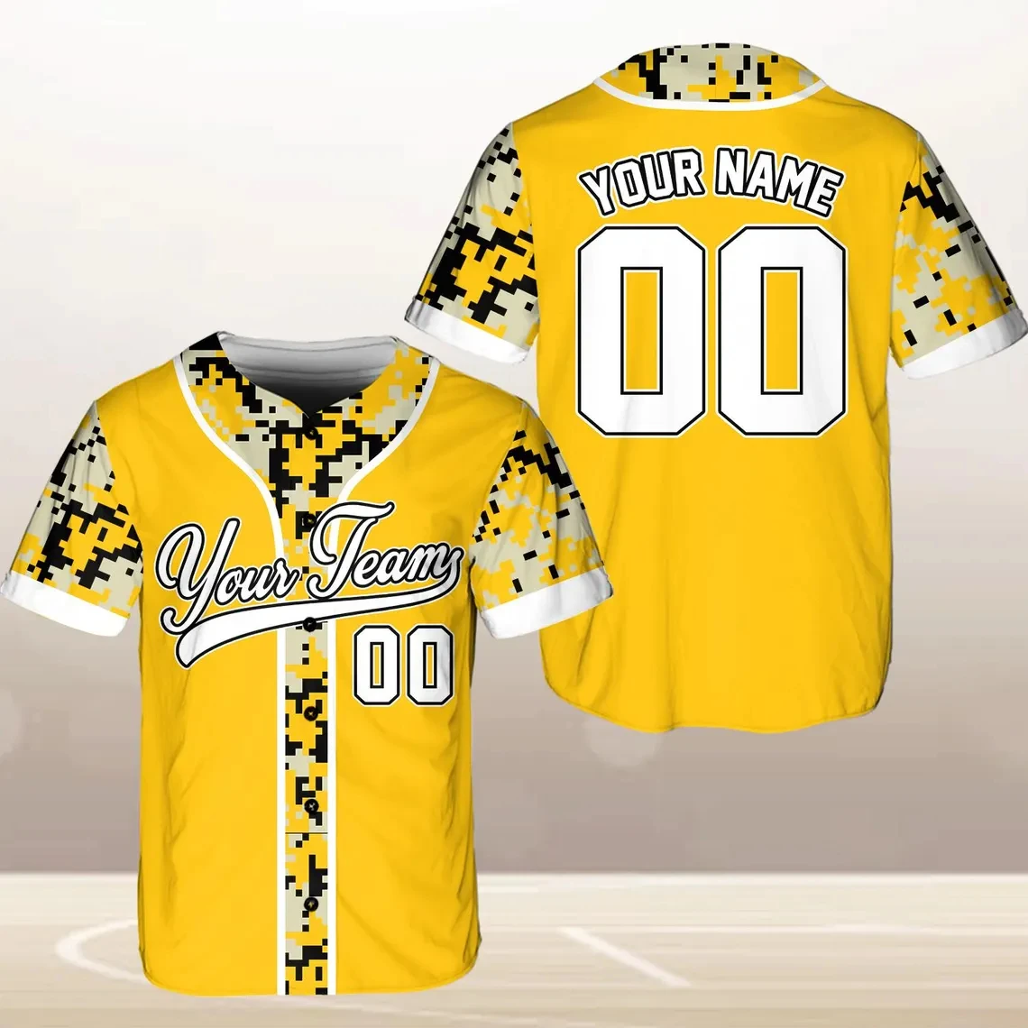 2026 Custom Name Number Camo Baseball Jersey Personalized Team Name Number Button Shirt Wholesale Drop Shipping Sports Uniform