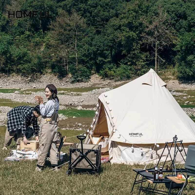 Namiot płócienny bawełniana w nowoczesnym stylu wodoodporna luksusowa jurta Glamping namiot kempingowy 4M