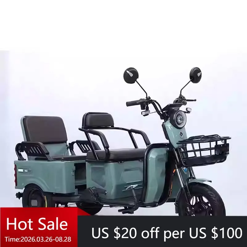 Tc Three-wheeled electric vehicle factory pulling goods, electric bicycle pulling customers, three-wheeled electric motorcycle
